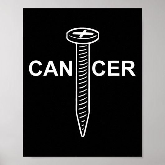 Kankerbewustzijn Schroef Kanker Mannen Poster (Voorkant)