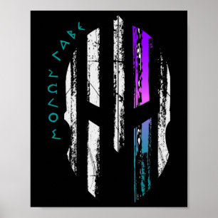 Kankerbewustzijn Spartan Warrior Helm Dunne Lijn Poster