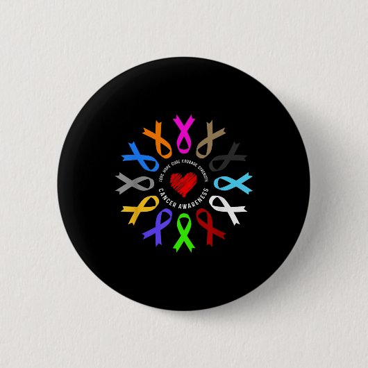 Kankerbewustzijn - strijd tegen kanker ronde button 5,7 cm (Voorkant)