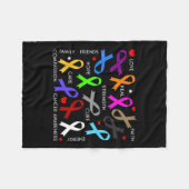 Kankerbewustzijn - strijd tegen kankerlinten fleece deken (Voorkant (Horizontaal))