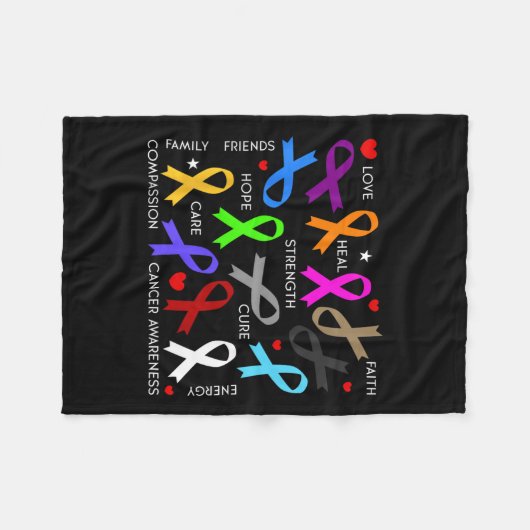 Kankerbewustzijn - strijd tegen kankerlinten fleece deken (Voorkant (Horizontaal))