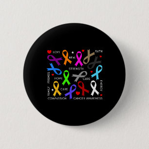Kankerbewustzijn - strijd tegen kankerlinten ronde button 5,7 cm