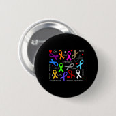 Kankerbewustzijn - strijd tegen kankerlinten ronde button 5,7 cm (Voorkant /achterkant)