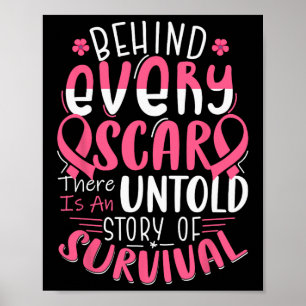 Kankerbewustzijn Strijder Roze Lint Borstkanker Poster