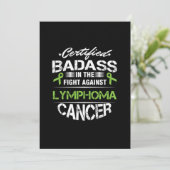 Kankerbewustzijn Survivor Certified Badass Lymphom Kaart (Staand voorkant)