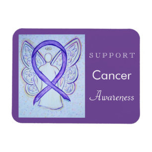 Kankerbewustzijn Violet Ribbon Angel Custom Magnet Magneet
