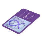Kankerbewustzijn Violet Ribbon Angel Custom Magnet Magneet (Linkerzijde)