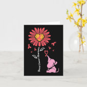 Kankerbewustzijn Zonnebloem Olifantenmeisje Kinder Kaart (Gele Bloem)