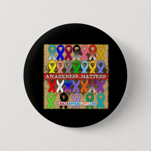 Kankerbewustzijnskwesties - Bewustmakingsblokken Ronde Button 5,7 Cm (Voorkant)