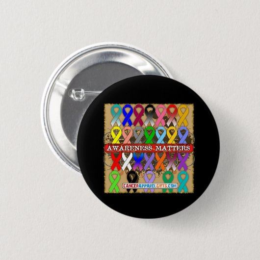 Kankerbewustzijnskwesties - Bewustmakingsblokken Ronde Button 5,7 Cm (Voorkant /achterkant)