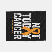 Kankerbewustzijnslint niet vandaag Oranje kanker Fleece Deken (Voorkant (Horizontaal))