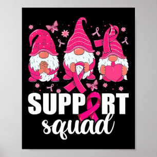 Kankerbewustzijnsshirt voor vrouwen Gnomes Support Poster