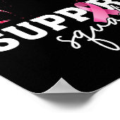 Kankerbewustzijnsshirt Vrouwen Flamingo Steun Squa Poster (Hoek)