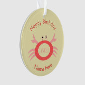 Kankerbordkrab Acrylversiering Ornament (voorkant)