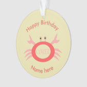 Kankerbordkrab Acrylversiering Ornament (voorkant)
