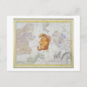 Kankerconstellatie, bord 4 van "Atlas Coele" Briefkaart
