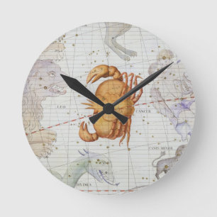 Kankerconstellatie, bord 4 van "Atlas Coele" Ronde Klok