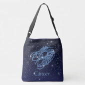 Kankerconstellatie en dierentuin met sterren crossbody tas (Achterkant)