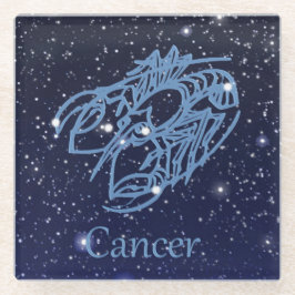 Kankerconstellatie en dierentuin met sterren glazen onderzetter