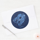 Kankerconstellatie en dierentuin met sterren ronde sticker (Envelop)