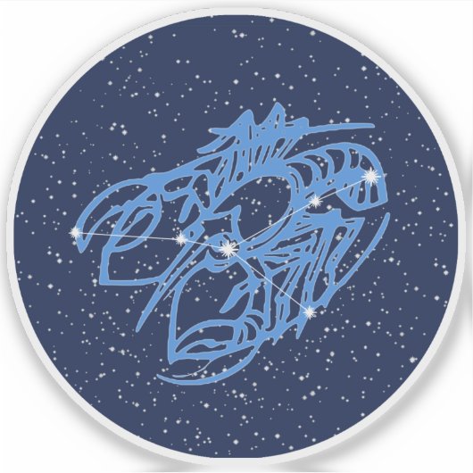 Kankerconstellatie en dierentuin met sterren sticker (Voorkant)