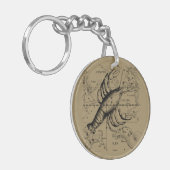  kankerconstellatiekaart Hevelius 1690 Sleutelhanger (Voorkant Links)