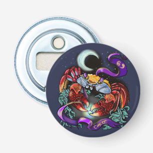 Kankerdierenteken Button Flesopener