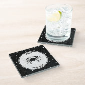 Kankerdierenteken, zwart-wit Onderzetter Glazen Onderzetter (Schuin)