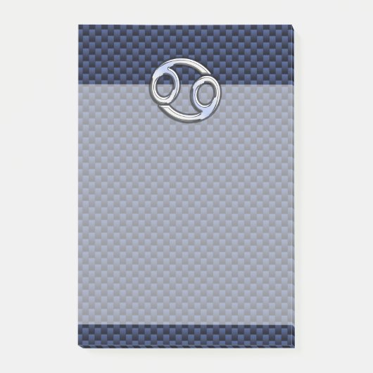 Kankerdierentuin op afdruk van blauwe koolstofveze post-it® notes (Voorkant)