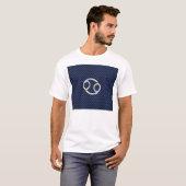 Kankerdierentuin op afdruk van blauwe koolstofveze t-shirt (Voorkant volledig)