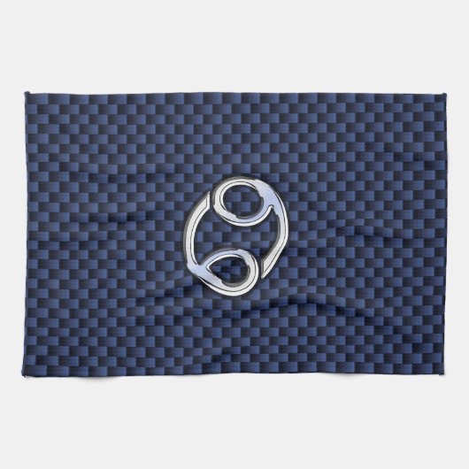 Kankerdierentuin op afdruk van blauwe koolstofveze theedoek (Horizontaal)