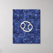 Kankerdierentuin op Navy Blue Digital Camo Canvas Afdruk (Voorkant)