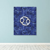 Kankerdierentuin op Navy Blue Digital Camo Canvas Afdruk (Insitu (Houten vloer))