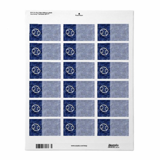 Kankerdierentuin op Navy Blue Digital Camo Etiket (Full Sheet)