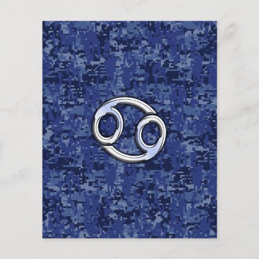 Kankerdierentuin op Navy Blue Digital Camo Flyer (Voorkant)