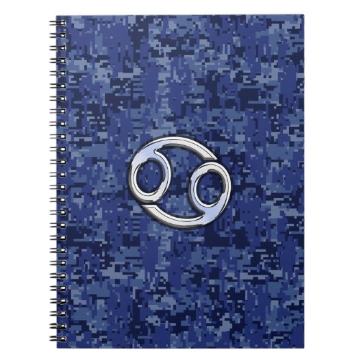 Kankerdierentuin op Navy Blue Digital Camo Notitieboek (Voorkant)