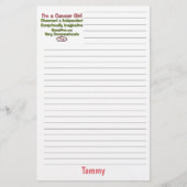 Kankerdierentuin voor meisjes met naam briefpapier (Voorkant)