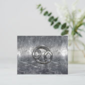 Kankerdiersymbool in gedempt decor briefkaart (Staand voorkant)