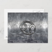 Kankerdiersymbool in gedempt decor briefkaart (Voorkant / Achterkant)