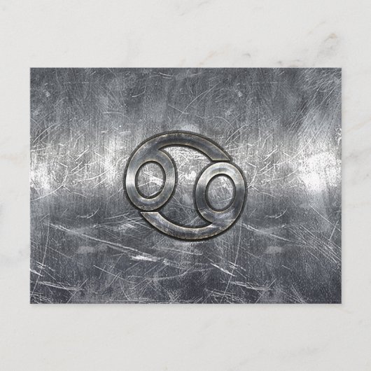 Kankerdiersymbool in gedempt decor briefkaart (Voorkant)