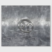 Kankerdiersymbool in gedempt decor cadeaupapier (Vlak)