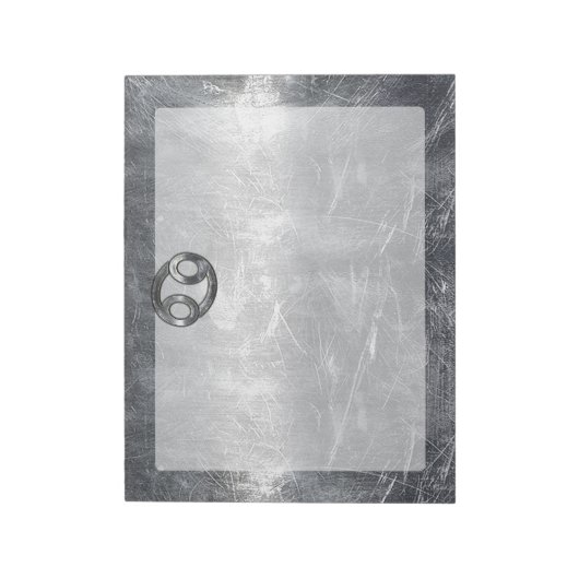 Kankerdiersymbool in gedempt decor notitieblok (Linkerzijde)