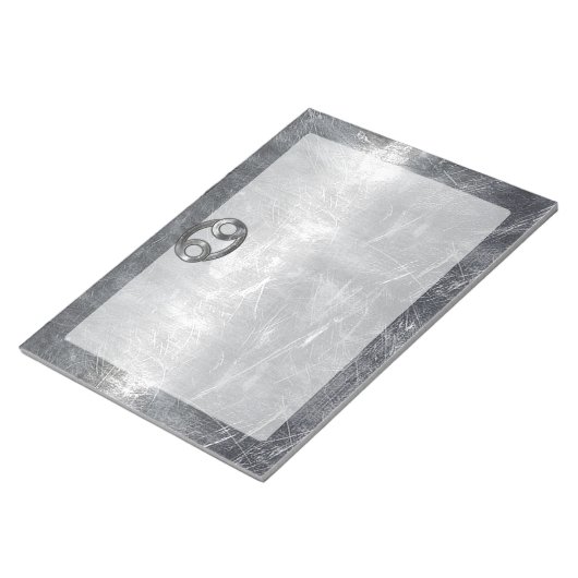 Kankerdiersymbool in gedempt decor notitieblok (Schuin)