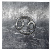 Kankerdiersymbool in gedempt decor tegeltje (Voorkant)