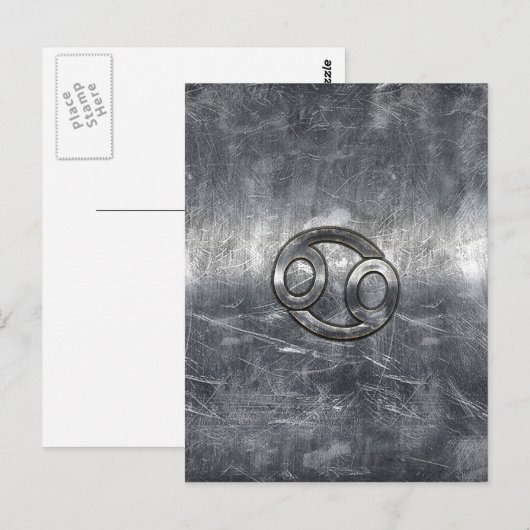 Kankerdiersymbool in industriële stijl briefkaart (Voorkant / Achterkant)