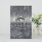 Kankerdiersymbool in industriële stijl briefpapier (Staand voorkant)