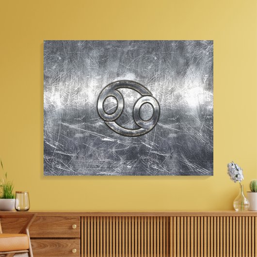 Kankerdiersymbool in industriële stijl canvas afdruk (Insitu (Woonkamer))