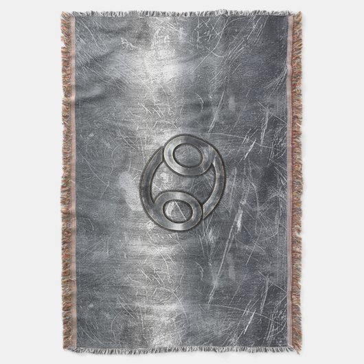 Kankerdiersymbool in industriële stijl deken (Voorkant Verticaal)