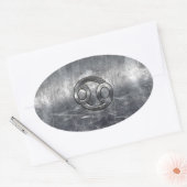 Kankerdiersymbool in industriële stijl ovale sticker (Envelop)