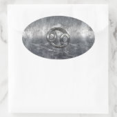 Kankerdiersymbool in industriële stijl ovale sticker (Tas)